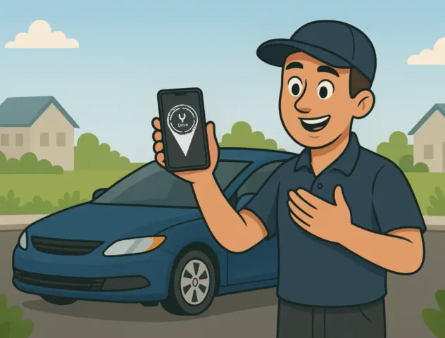 Y Driver displaying the app